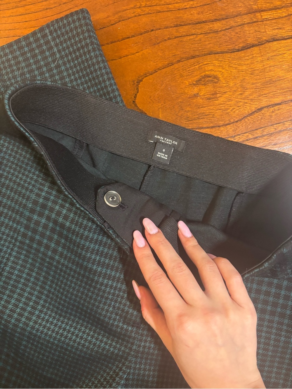 Green & Black Check Dress Pants - Picture 3 of 4